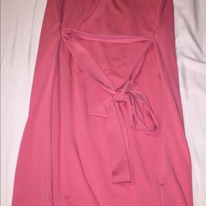 Strapless salmon summer dress